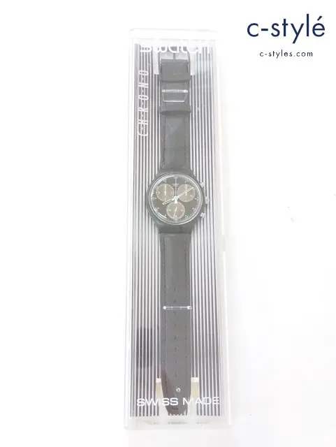 Swatch スウォッチ 腕時計 クォーツ CHRONO クロノ SCB106 Wall Street ブラック