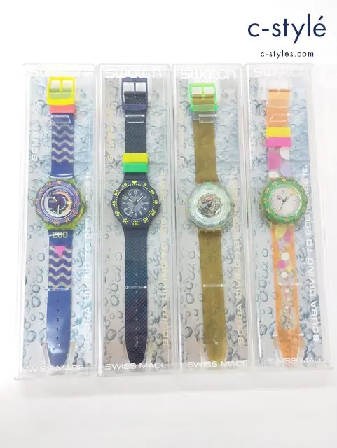 Swatch 腕時計 クォーツ Coming Tide SDJ100 Jelly Bubbles SDK104 Sea Grapes SDK105 Rowing SDN104 計4点