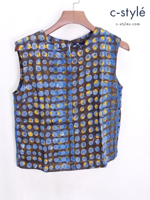 45R フォーティファイブアール ノースリーブ ブラウス 2 マルチカラー ドット 水玉 コットンリネン