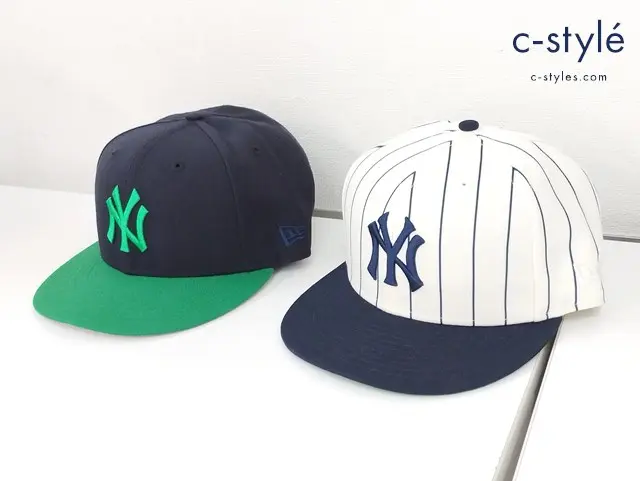 NEWERA ニューエラ キャップ 7・7/8 62.5cm クリーム系 ネイビー系 NY ニューヨーク・ヤンキース  59FIFTYの買取金額(買取実績)