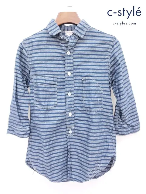 FREEWHEELERS フリーホイーラーズ UNION SPECIAL G.F. STIFEL 七分袖 ボーダーシャツ size 14 ネイビー系