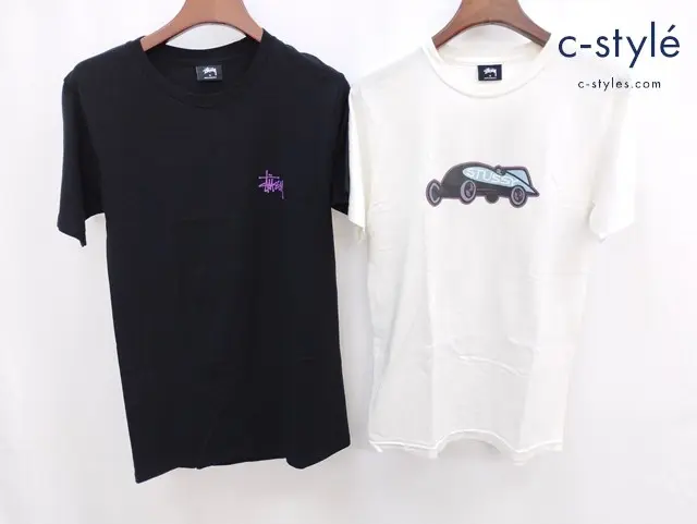 STUSSY ステューシー Tシャツ S ホワイト ブラック 半袖 コットン