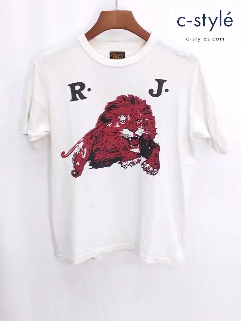 FREEWHEELERS POWER WEAR パワーウェア GILMORE Tシャツ 36 ホワイト 半袖 ライオン