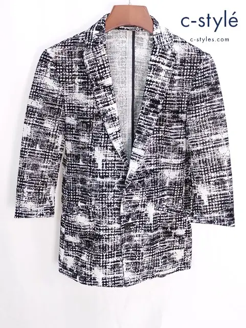 TORNADO MART トルネードマート フロッキーテーラードジャケット M ホワイト×ブラック 631-8171005 レース