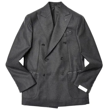 DE PETRILLO(デペトリロ) ジャケット ウールフランネルシャドーグレンチェック6Bダブルジャケット NAPOLI/VESVIO