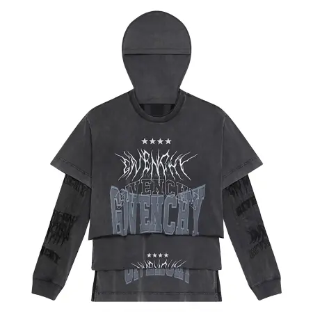 GIVENCHY(ジバンシィ) Tシャツ オーバーラップエフェクト 刺繍入りジャージー