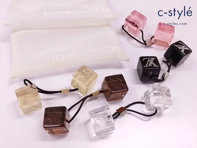 ルイヴィトン　LOUIS VUITTON ヘアキューブ　２個セット　ポーチ付 LOUIS VUITTON ルイヴィトン ヘアキューブ ヘアゴム ヘアアクセサリー