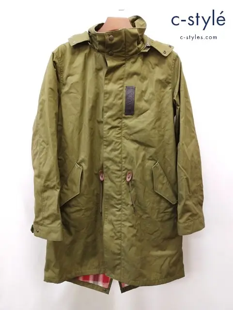 FLAT HEAD フラットヘッド モッズコート XL オリーブ CL-OC001 コットン100% ジップアップ ファー付き