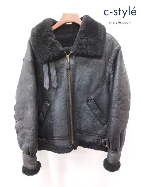 AVIREX アヴィレックス ムートンフライトジャケット 40 ブラック 33-H5595 AC-17755 B-3