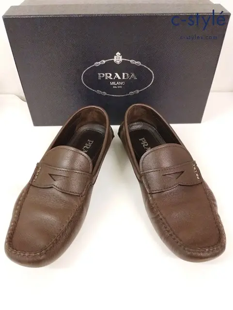 PRADA プラダ ドライビングシューズ 7 ブラウン 2DD 001