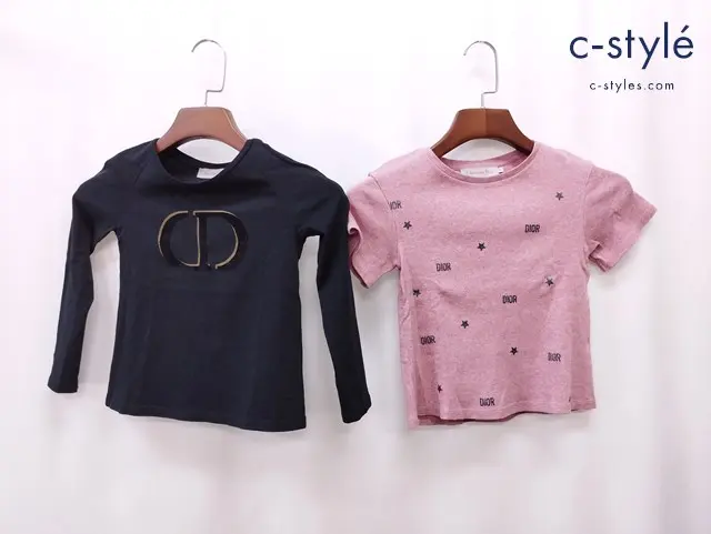 Christian Dior クリスチャンディオール 長袖Tシャツ 6 ブラック 半袖Tシャツ 8 ピンク キッズ 女の子