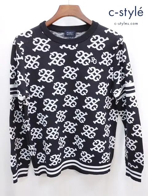 PEARLY GATES パーリーゲイツ ニット 6 ブラック系 総柄 053-9270907 ゴルフウェア