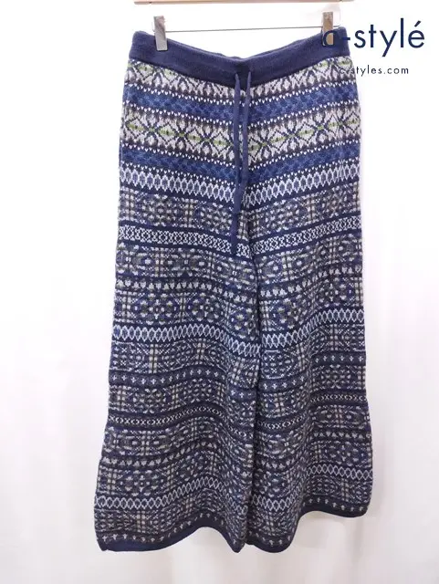 45R ニットパンツ ワイド 0 マルチカラー 7116047 ノルディック柄 レディース