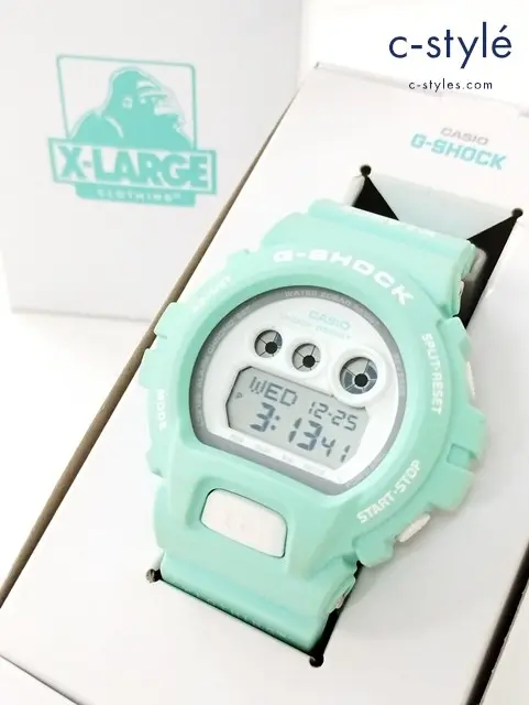 CASIO×X-LARGE カシオ×エクストララージ G-SHOCK 腕時計 ライトグリーン GD-X6900XL レディース