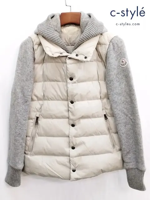 MONCLER モンクレール ダウンジャケット 1 ベージュ×グレー PERIGORD フェイクレイヤード