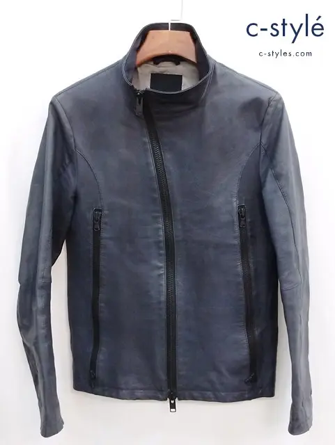 ripvanwinkle リップヴァンウインクル カーフレザー レザーライダースジャケット3 グレー系 RJ-3000