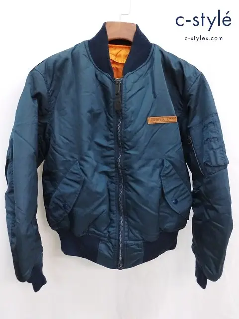 AVIREX アヴィレックス フライトジャケット MA-1 M ネイビー×オレンジ リバーシブル