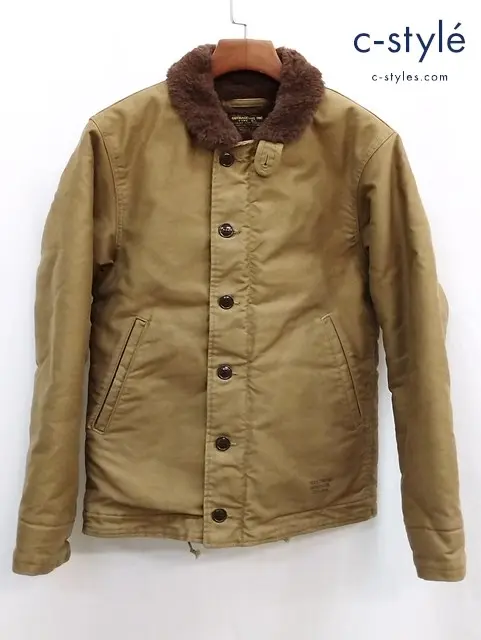 WACKO MARIA ワコマリア N-1 デッキジャケット L カーキ 襟ボア ジップアップ