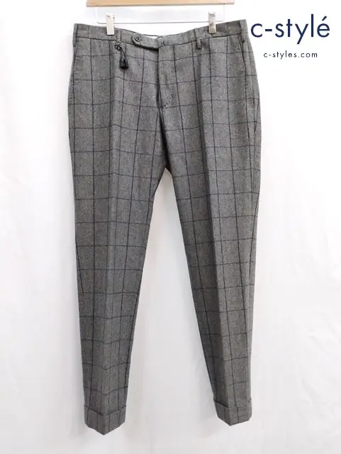 INCOTEX インコテックス ウールパンツ 50 グレー SUPER100’s 1NT035 チェック