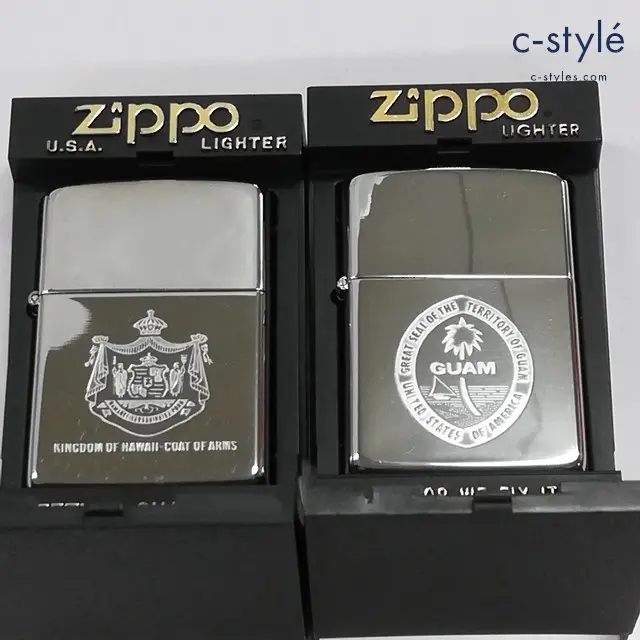 ZIPPO ジッポー GREAT SEAL OF THE TERRITORY OF GUAM 1988年 KINGDOM OF HAWAII-COAT OF ARMS 1983年