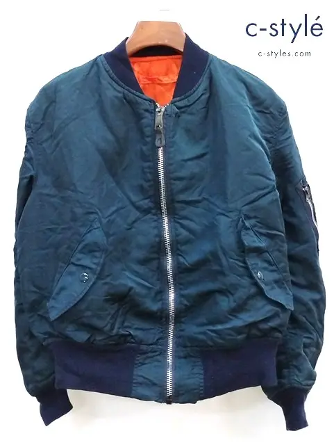 ALPHA INDUSTRIES ﻿アルファ FLYER’S MAN フライヤーマン MA-1 L ネイビー系×オレンジ リバーシブル