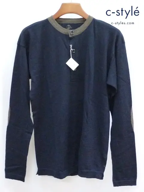 45R フォーティファイブアール ヘンリーネックニット 5 ネイビー系 4088029 日本製