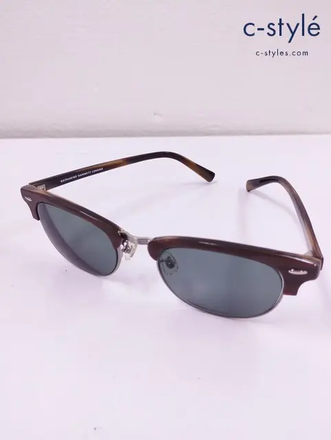 KATHARINE HAMNETT LONDON キャサリンハムネットロンドン サングラス 53□20-145 ブラウン 度入り