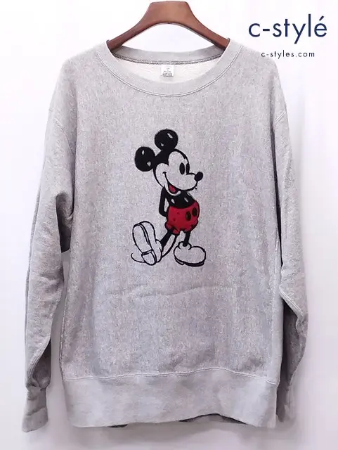 NEXUS7 ネクサスセブン トレーナー XL グレー DAMAGED MICKEY CREW SWEAT ミッキーマウス