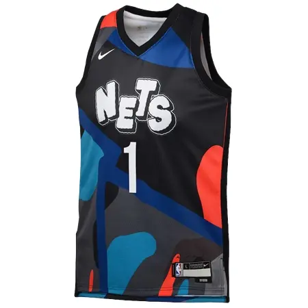Brooklyn Nets(ブルックリン ネッツ) バスケットボール ユニフォーム Nike シティエディション スウィングマン ユニフォーム 23 – ブラック – ミカル・ブリッジズ – ユース