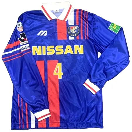 Yokohama F. Marinos(横浜F・マリノス) サッカー ユニフォーム 横浜マリノス 井原正巳 選手実使用ユニフォーム 2002W杯代表招致ワッペン付 1995-1996