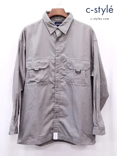 DESCENDANT ディセンダント 長袖シャツ 3 グレー系 リップストップフィッシングシャツ