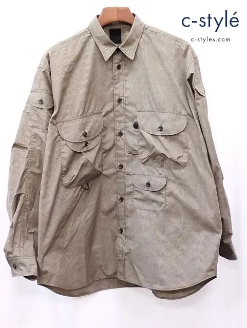 DAIWA PIER39 ダイワピア39 長袖チェック柄シャツ M ブラウン系 TECH WORK SHIRTS L/S GUN CLUB PLAIDS