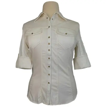 Goode rider(グッドライダー) 乗馬 ウェア  ジーンズ シャツ オフホワイト – レディース XS