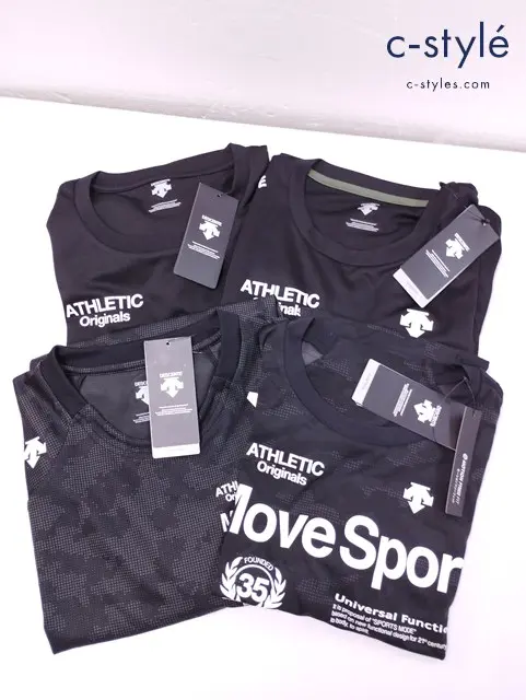 DESCENTE デサント Tシャツ XO ブラック 半袖 長袖 スポーツウェア 計4点