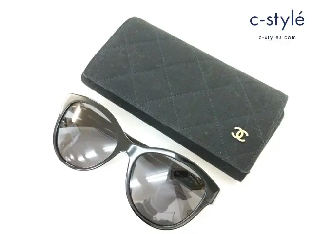 CHANEL シャネル サングラス 55□17 ブラック 5458-A c.622/T8 55□17 140 3P イタリア製