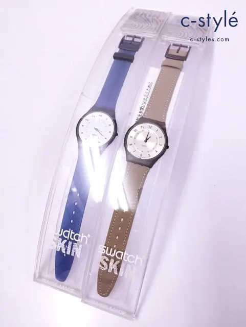 Swatch スウォッチ 腕時計 グレージュ系×ブラウン ブルー×ネイビー クォーツ