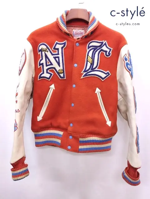 STYLE EYES スタイルアイズ スタジャン 38 オレンジ×アイボリー SE10072