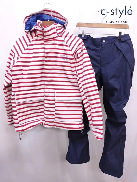 HELLY HANSEN ヘリーハンセン スキーウェア パーカー パンツ L ホワイト×レッド ネイビー レディース