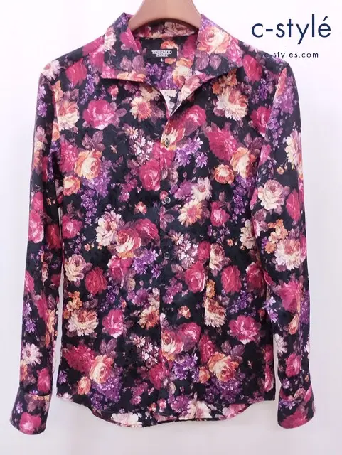 Tornado Mart トルネードマート 長袖シャツ L ブラック×マルチカラー 花柄