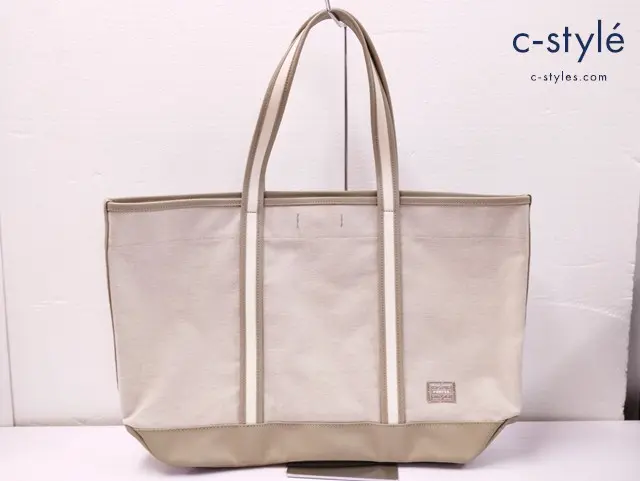 PORTER ポーター トートバッグ ベージュ ガール ボーイフレンド トート シャンブレー ポーチ付