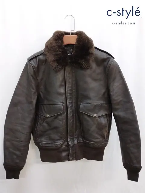 Schott ショット フライトレザージャケット 40 ブラウン FLIGHT BOA LEATHER JACKET 7010