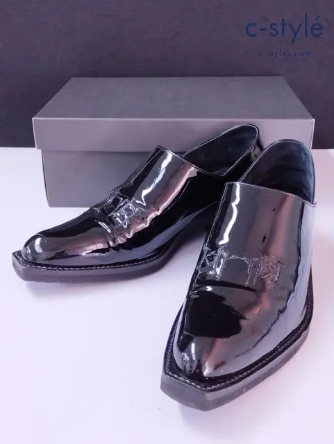 kiryuyrik キリュウキリュウ エナメルシューズ 42 ブラック Enamel Embroidery Mules KP-HS32-795