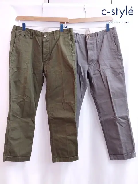 visvim ビズビム パンツ 3 カーキ グレー 綿100％