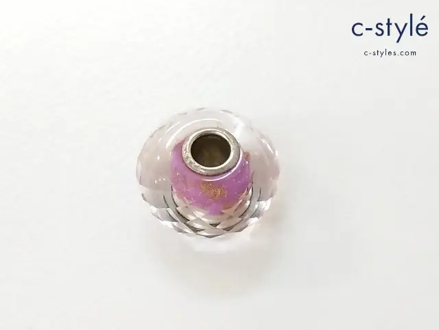 TROLL BEADS トロールビーズ ガラスビーズ ピンク ラメ ピンクデイライトファセット