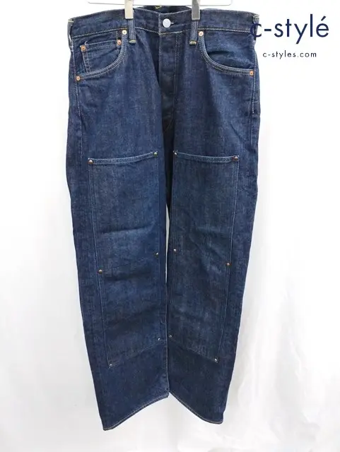EVISU エヴィス ダブルニーデニムパンツ 34×35 インディゴ Lot.2013 ボタンフライ