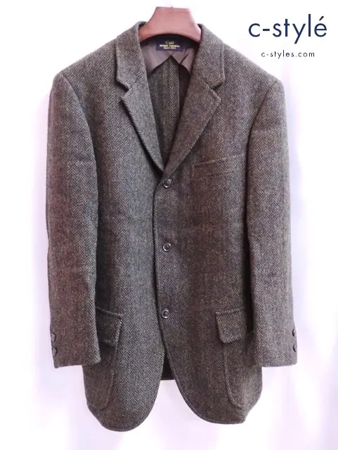Tailor Caid×Harris Tweed テーラーケイド×ハリスツイード 段返り3Bジャケット グリーン系 ヘリンボーン