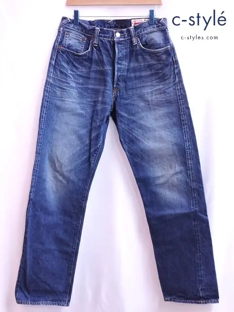 EVISU Paris × SIOTANI BROTHERS デニムパンツ 32 インディゴ ボタンフライ