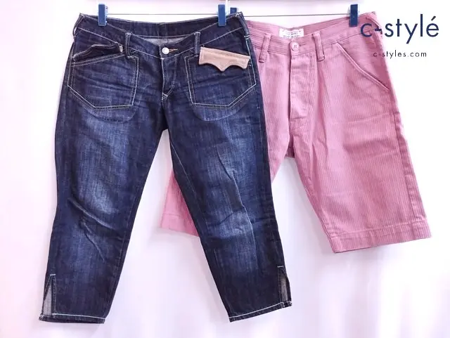 EVISU Paris エヴィスパリス デニムパンツ 29 32 インディゴ ピンク Lot.5030 Lot.0068