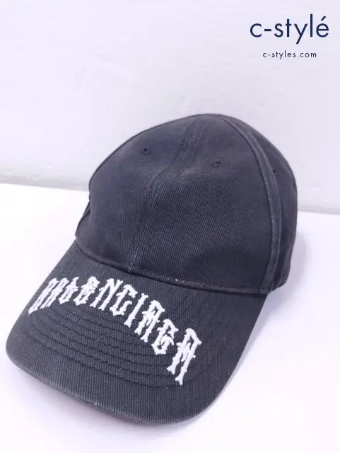 BALENCIAGA バレンシアガ キャップ L 59cm ブラック ロゴ 帽子