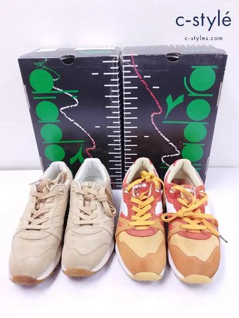 DIADORA ディアドラ スニーカー 26cm 26.5cm ベージュ オレンジ系 N9000